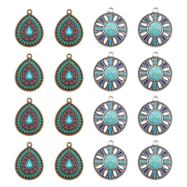 PandaHall arricraft 32 Pcs Turquoise Charms, 2 Styles Vintage Alloy Enamel Pendants Mixed Color Teardrop Flat Round with Flower Gemstone..., Multicolor
PandaHall arricraft 32 Pcs Turquoise Charms, 2 Styles Vintage Alloy Enamel Pendants Mixed Color Teardrop Flat Round with Flower Gemstone..., Multicolor