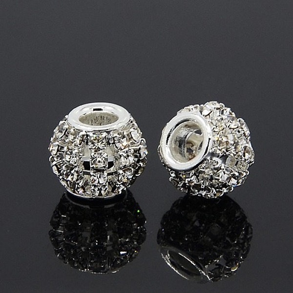 PandaHall Brass Rhinestone European Beads, Large Hole Beads, Rondelle, Silver Color Plated, Crystal, 12x10mm, Hole: 4mm Brass+Rhinestone..., Clear
PandaHall Brass Rhinestone European Beads, Large Hole Beads, Rondelle, Silver Color Plated, Crystal, 12x10mm, Hole: 4mm Brass+Rhinestone..., Clear