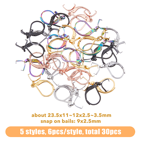 PandaHall SUPERFINDINGS 30Pcs 5 Style French Earring Hooks 304 Stainless Steel Leverback Earring Findings French Hook Ear Wire with Ice Pick...
PandaHall SUPERFINDINGS 30Pcs 5 Style French Earring Hooks 304 Stainless Steel Leverback Earring Findings French Hook Ear Wire with Ice Pick...