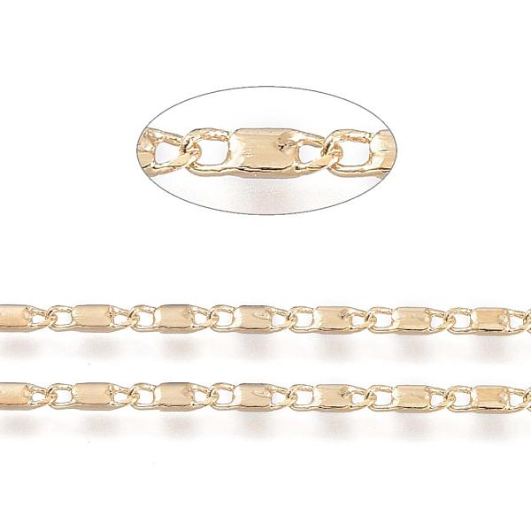 PandaHall Real 18K Gold Plated Brass Bar Link Chains, with Spool, Soldered, 7x2.3x1mm, about 32.8 Feet(10m)/roll Brass
PandaHall Real 18K Gold Plated Brass Bar Link Chains, with Spool, Soldered, 7x2.3x1mm, about 32.8 Feet(10m)/roll Brass