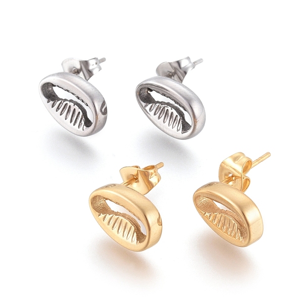 PandaHall 304 Stainless Steel Stud Earrings, Hypoallergenic Earrings, with Ear Nuts, Cowrie Shell Shape, Mixed Color, 11.5x8x2.5mm, Pin...
PandaHall 304 Stainless Steel Stud Earrings, Hypoallergenic Earrings, with Ear Nuts, Cowrie Shell Shape, Mixed Color, 11.5x8x2.5mm, Pin...