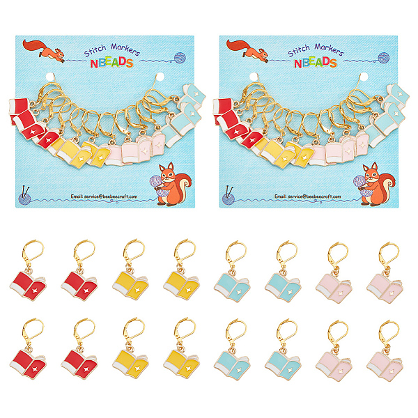 PandaHall 12Pcs 4 Colors Alloy Enamel Book Charm Locking Stitch Markers, with Gold Tone 304 Stainless Steel Leverback Earring Findings..., Multicolor
PandaHall 12Pcs 4 Colors Alloy Enamel Book Charm Locking Stitch Markers, with Gold Tone 304 Stainless Steel Leverback Earring Findings..., Multicolor
