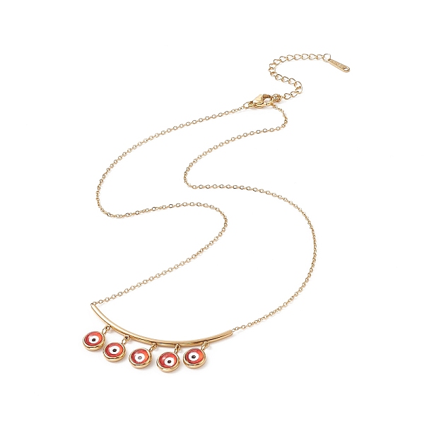 PandaHall 316 Stainless Steel Cable Chain Pendants Necklace with Chain Extender & Lobster Claw Clasp, Bib Necklaces, Flat Round with Evil..., Pink
PandaHall 316 Stainless Steel Cable Chain Pendants Necklace with Chain Extender & Lobster Claw Clasp, Bib Necklaces, Flat Round with Evil..., Pink