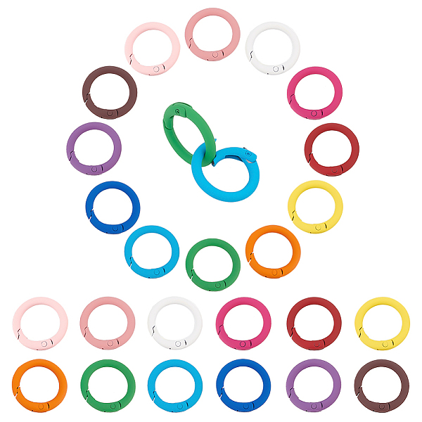 PandaHall 24Pcs 12 Colors Spray Painted Alloy Spring Gate Rings, Round Ring, Mixed Color, 7 Gauge, 25x3.5mm, Inner Diameter: 17.5mm..., Multicolor
PandaHall 24Pcs 12 Colors Spray Painted Alloy Spring Gate Rings, Round Ring, Mixed Color, 7 Gauge, 25x3.5mm, Inner Diameter: 17.5mm..., Multicolor