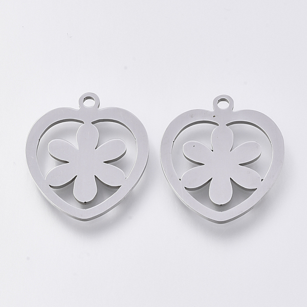 PandaHall 201 Stainless Steel Pendants, Laser Cut Pendants, Heart with Flower, Stainless Steel Color, 17.5x16x1mm, Hole: 1.2mm 201 Stainless...
PandaHall 201 Stainless Steel Pendants, Laser Cut Pendants, Heart with Flower, Stainless Steel Color, 17.5x16x1mm, Hole: 1.2mm 201 Stainless...