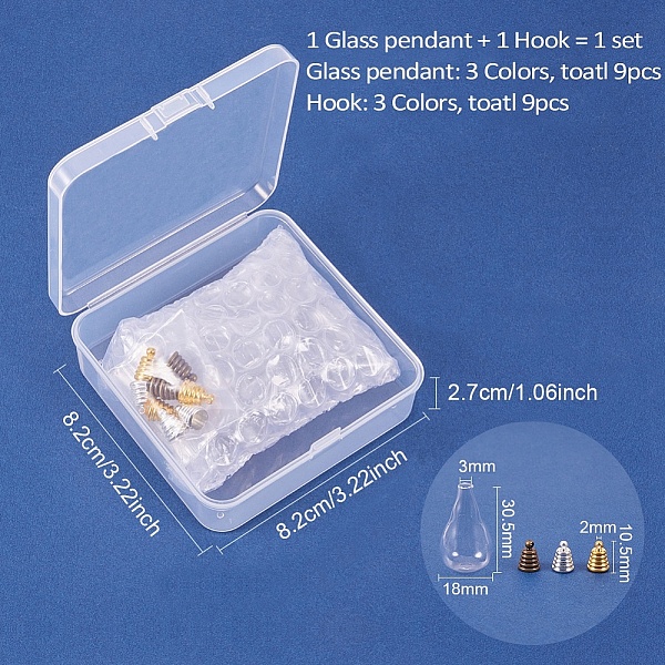 PandaHall Glass Bottle Pendant Makings Sets, with Alloy Pendant Bails and Glass Cover, teardrop, Mixed Color, 10.5x8mm, Hole: 2mm, Glass..., Clear
PandaHall Glass Bottle Pendant Makings Sets, with Alloy Pendant Bails and Glass Cover, teardrop, Mixed Color, 10.5x8mm, Hole: 2mm, Glass..., Clear