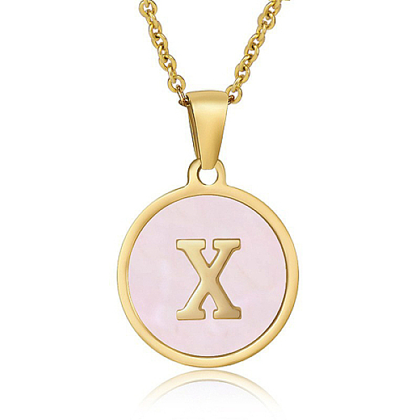 PandaHall Natural Shell Initial Letter Pendant Necklace, with Golden Stainless Steel Cable Chains, Letter X, 17.72 inch(45cm) Shell Letter X..., Pink
PandaHall Natural Shell Initial Letter Pendant Necklace, with Golden Stainless Steel Cable Chains, Letter X, 17.72 inch(45cm) Shell Letter X..., Pink