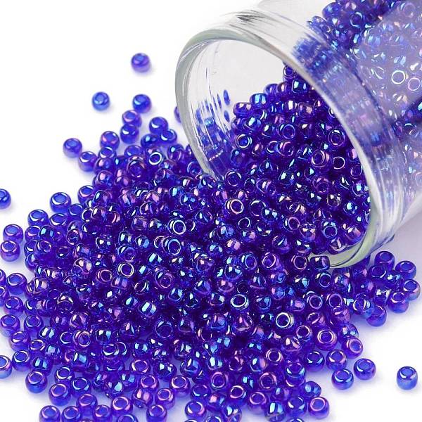 PandaHall TOHO Round Seed Beads, Japanese Seed Beads, (87) Transparent AB Cobalt, 11/0, 2.2mm, Hole: 0.8mm, about 1110pcs/10g Glass Blue
PandaHall TOHO Round Seed Beads, Japanese Seed Beads, (87) Transparent AB Cobalt, 11/0, 2.2mm, Hole: 0.8mm, about 1110pcs/10g Glass Blue