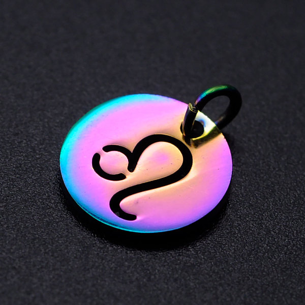 PandaHall Rainbow Color Ion Plating(IP) 201 Stainless Steel Charms, with Jump Rings, Flat Round with Constellation/Zodiac Sign, Leo, 12x1mm...
PandaHall Rainbow Color Ion Plating(IP) 201 Stainless Steel Charms, with Jump Rings, Flat Round with Constellation/Zodiac Sign, Leo, 12x1mm...