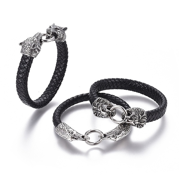 PandaHall Braided Leather Cord Bracelets, with 304 Stainless Steel Findings, Mixed Shapes, Black, Antique Silver, 8-5/8 inch~9 inch(22~23cm)...
PandaHall Braided Leather Cord Bracelets, with 304 Stainless Steel Findings, Mixed Shapes, Black, Antique Silver, 8-5/8 inch~9 inch(22~23cm)...