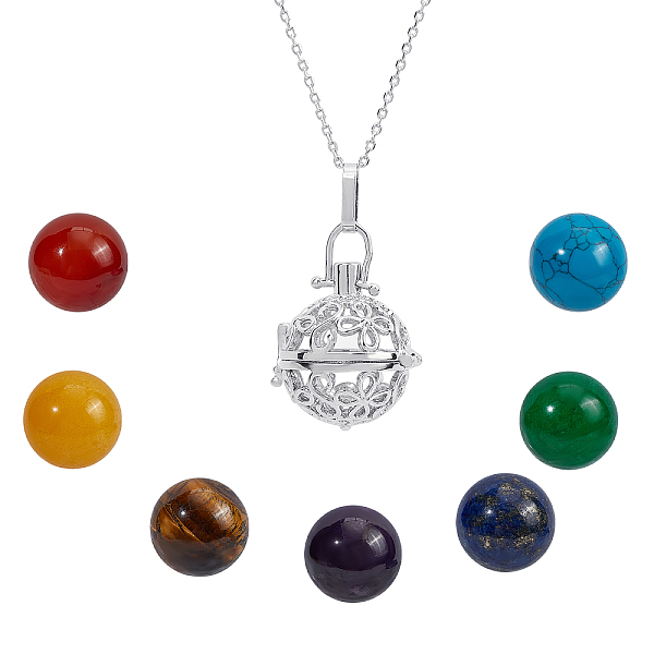 PandaHall DIY Necklets Making Kits, include Natural Gemstone Round Beads, Brass Round Cage Pendant and Cable Chain Necklace Makings, Mixed..., Multicolor
PandaHall DIY Necklets Making Kits, include Natural Gemstone Round Beads, Brass Round Cage Pendant and Cable Chain Necklace Makings, Mixed..., Multicolor