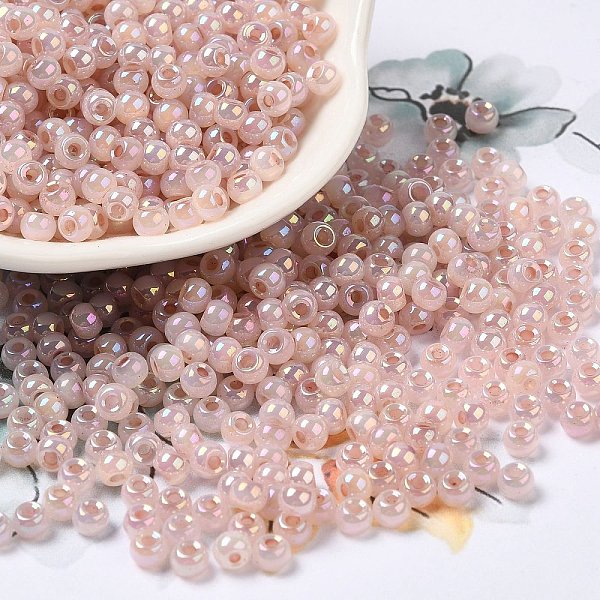 PandaHall Glass Seed Beads, Ceylon, Round Hole, Round, Misty Rose, 4x3mm, Hole: 1.2mm, 7650pcs/pound Glass
PandaHall Glass Seed Beads, Ceylon, Round Hole, Round, Misty Rose, 4x3mm, Hole: 1.2mm, 7650pcs/pound Glass