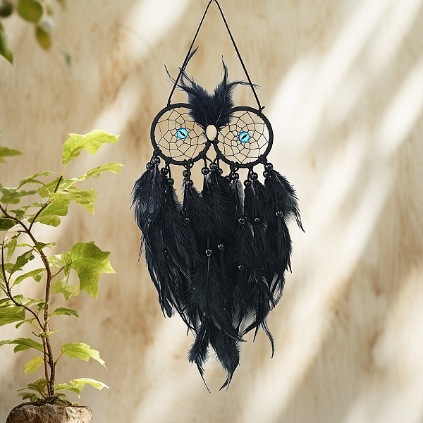PandaHall Luminous Bead Owl with Feather Wall Hanging Decoration, Woven Net/Web with Feather, Dark Slate Blue, 660x160mm Feather Owl
PandaHall Luminous Bead Owl with Feather Wall Hanging Decoration, Woven Net/Web with Feather, Dark Slate Blue, 660x160mm Feather Owl