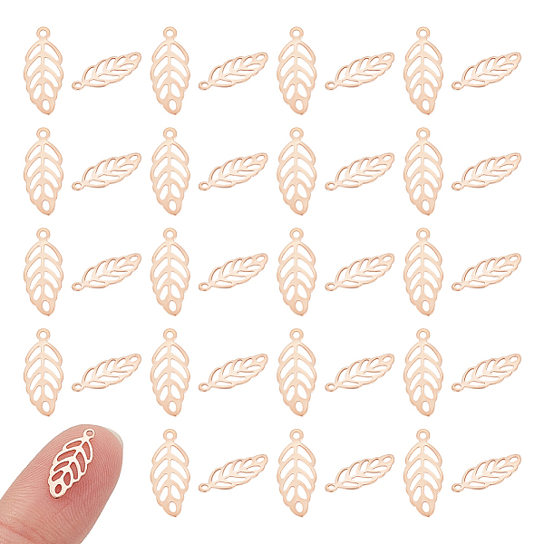 PandaHall Unicraftale 40Pcs Ion Plating(IP) 304 Stainless Steel Charms, Hollow, Leaf, Rose Gold, 13x5.5x0.3mm, Hole: 1mm 304 Stainless Steel...
PandaHall Unicraftale 40Pcs Ion Plating(IP) 304 Stainless Steel Charms, Hollow, Leaf, Rose Gold, 13x5.5x0.3mm, Hole: 1mm 304 Stainless Steel...