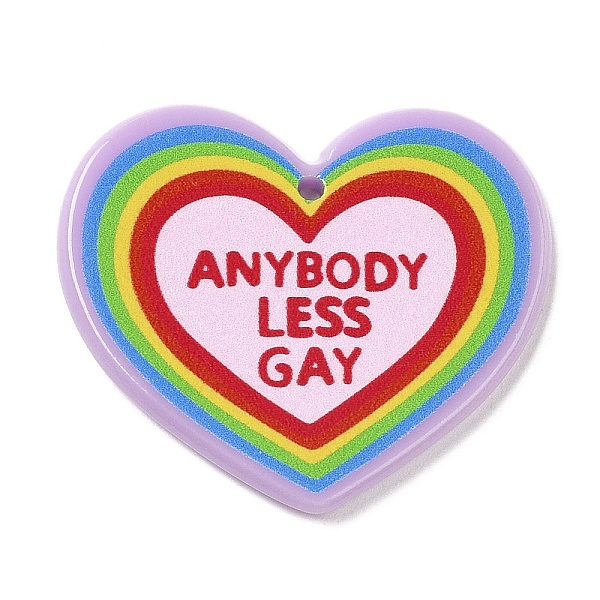 PandaHall Acrylic Pendants, Heart with Word Anybody Less Gay, Rainbow Color Pride, Colorful, 31x35.5x2.5mm, Hole: 1.6mm Acrylic Heart
PandaHall Acrylic Pendants, Heart with Word Anybody Less Gay, Rainbow Color Pride, Colorful, 31x35.5x2.5mm, Hole: 1.6mm Acrylic Heart