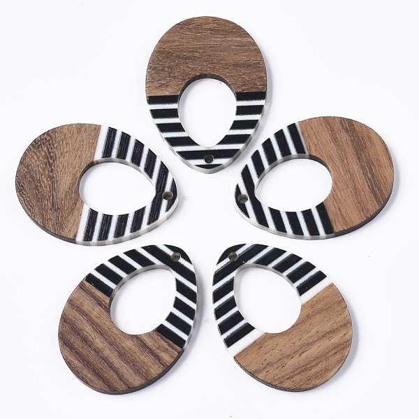 PandaHall Resin & Walnut Wood Pendants, Opaque, Waxed, Teardrop, Black, 37.5x28.5x3.5mm, Hole: 2mm Resin+Wood Teardrop Black
PandaHall Resin & Walnut Wood Pendants, Opaque, Waxed, Teardrop, Black, 37.5x28.5x3.5mm, Hole: 2mm Resin+Wood Teardrop Black