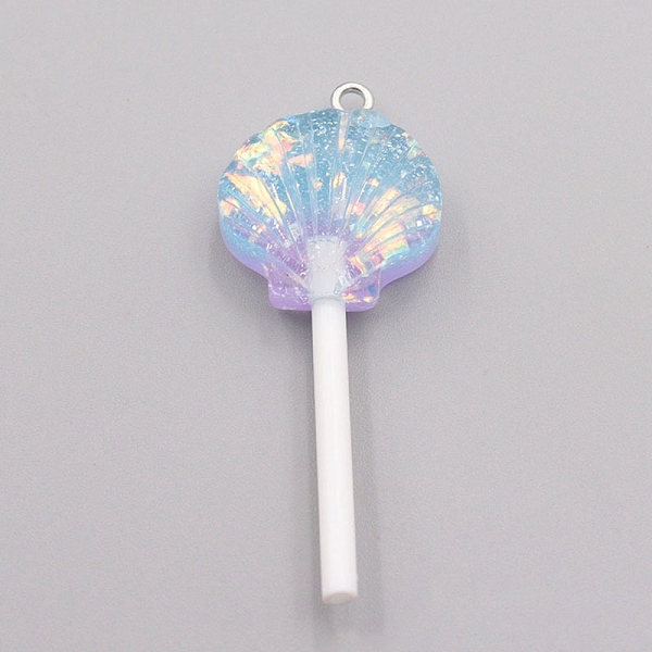 PandaHall Resin Pendants, with Platinum Tone Iron Loop and Paillette/Sequins, Plastic Handle, Shell Lollipop, Sky Blue, 50x20x10mm Resin...
PandaHall Resin Pendants, with Platinum Tone Iron Loop and Paillette/Sequins, Plastic Handle, Shell Lollipop, Sky Blue, 50x20x10mm Resin...