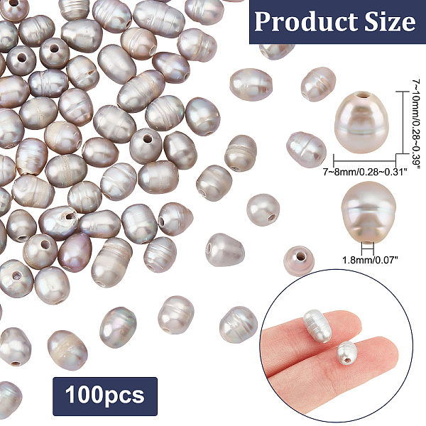 PandaHall 100 Pcs 7~8 mm Natural Cultured Freshwater Pearl Beads, Gray Dyed Large Hole Freshwater Pearl Loose Oval Freshwater Pearl Charms...
PandaHall 100 Pcs 7~8 mm Natural Cultured Freshwater Pearl Beads, Gray Dyed Large Hole Freshwater Pearl Loose Oval Freshwater Pearl Charms...