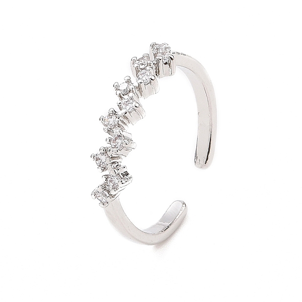 PandaHall Clear Cubic Zirconia Wave Open Cuff Ring, Brass Jewelry for Women, Platinum, Inner Diameter: 17mm Brass+Cubic Zirconia Clear
PandaHall Clear Cubic Zirconia Wave Open Cuff Ring, Brass Jewelry for Women, Platinum, Inner Diameter: 17mm Brass+Cubic Zirconia Clear