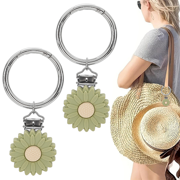 PandaHall Silicone Hat Clip for Travel, with Zinc Alloy Spring Gate Rings, Sunflower, Yellow Green, 98mm Silicone Flower
PandaHall Silicone Hat Clip for Travel, with Zinc Alloy Spring Gate Rings, Sunflower, Yellow Green, 98mm Silicone Flower