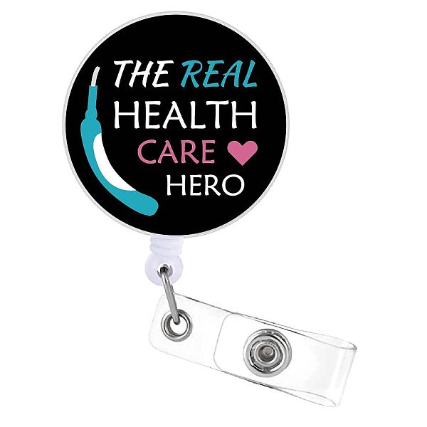 PandaHall Flat Round ABS Plastic Badge Reel, Retractable Badge Holder, Word The Real Healthcare Hero Alligator Clip, Heart Pattern, 82x33mm...
PandaHall Flat Round ABS Plastic Badge Reel, Retractable Badge Holder, Word The Real Healthcare Hero Alligator Clip, Heart Pattern, 82x33mm...