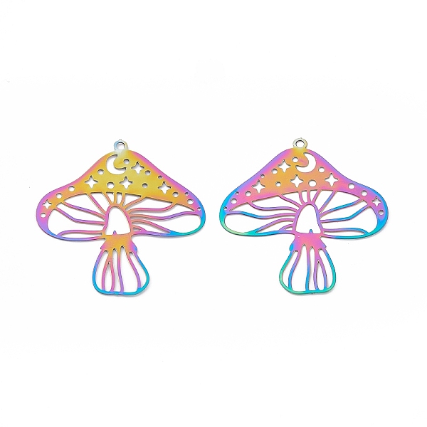 PandaHall 201 Stainless Steel Pendants, Etched Metal Embellishments, Mushroom Charm, Rainbow Color, 32x30x0.2mm, Hole: 1.4mm 201 Stainless...
PandaHall 201 Stainless Steel Pendants, Etched Metal Embellishments, Mushroom Charm, Rainbow Color, 32x30x0.2mm, Hole: 1.4mm 201 Stainless...