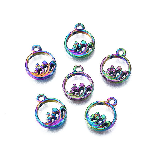 PandaHall Rainbow Color Alloy Charms, Cadmium Free & Lead Free, Ring with Spray, 14x11x3mm, Hole: 1.5mm Alloy Others
PandaHall Rainbow Color Alloy Charms, Cadmium Free & Lead Free, Ring with Spray, 14x11x3mm, Hole: 1.5mm Alloy Others