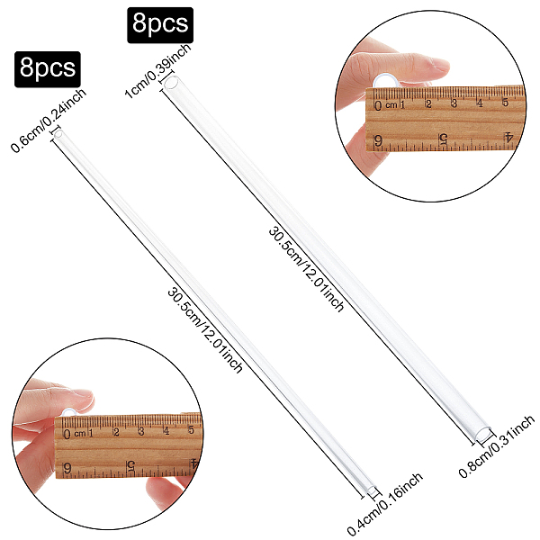 PandaHall BENECREAT 16Pcs 2 Styles DIY Polycarbonate Tube, Clear, 305x6~10mm, Hole: 4~8mm, 8pcs/style Plastic Tube Clear
PandaHall BENECREAT 16Pcs 2 Styles DIY Polycarbonate Tube, Clear, 305x6~10mm, Hole: 4~8mm, 8pcs/style Plastic Tube Clear