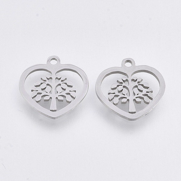 PandaHall 201 Stainless Steel Pendants, Laser Cut Pendants, Heart with Tree, Stainless Steel Color, 13.5x13.5x1mm, Hole: 1.4mm 201 Stainless...
PandaHall 201 Stainless Steel Pendants, Laser Cut Pendants, Heart with Tree, Stainless Steel Color, 13.5x13.5x1mm, Hole: 1.4mm 201 Stainless...