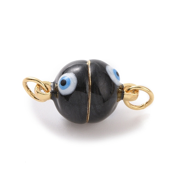PandaHall Brass Magnetic Clasps, with Enamel, Round with Evil Eye, Real 18K Gold Plated, Black, 16x10mm, Hole: 3mm Brass+Enamel Round Black
PandaHall Brass Magnetic Clasps, with Enamel, Round with Evil Eye, Real 18K Gold Plated, Black, 16x10mm, Hole: 3mm Brass+Enamel Round Black