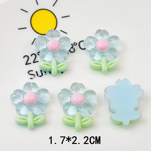 PandaHall Translucent Resin Decoden Cabochons, Flower with Glitter Powder, Light Sky Blue, 22x17mm Resin Flower
PandaHall Translucent Resin Decoden Cabochons, Flower with Glitter Powder, Light Sky Blue, 22x17mm Resin Flower
