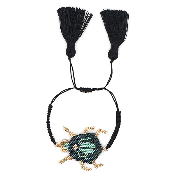 PandaHall MIYUKI Seed Beetle Link Bracelet with Double Tassel, Adjustable Bracelet for Women, Dark Green, 11 inch(28cm) Seed Beads
PandaHall MIYUKI Seed Beetle Link Bracelet with Double Tassel, Adjustable Bracelet for Women, Dark Green, 11 inch(28cm) Seed Beads