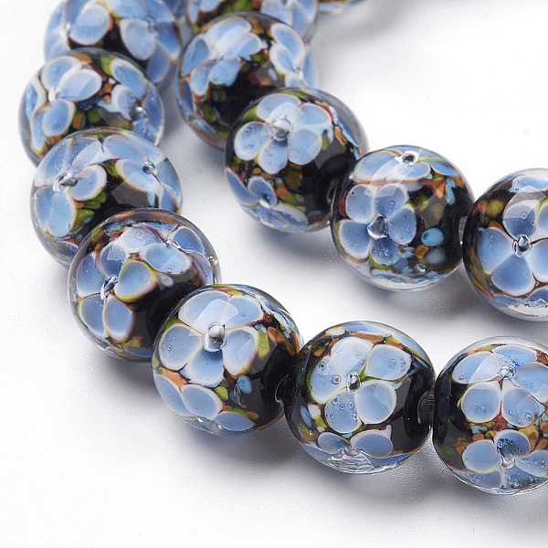 PandaHall Handmade Inner Flower Lampwork Beads Strands, Round, Light Steel Blue, 12mm, Hole: 2mm, 30pcs/strand, 12.3 inch Lampwork Round...
PandaHall Handmade Inner Flower Lampwork Beads Strands, Round, Light Steel Blue, 12mm, Hole: 2mm, 30pcs/strand, 12.3 inch Lampwork Round...