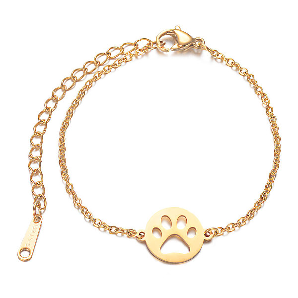 PandaHall 201 Stainless Steel Link Bracelets, with Cable Chains and Lobster Claw Clasps, Flat Round with Dog Paw Prints, Golden, 6-1/8...
PandaHall 201 Stainless Steel Link Bracelets, with Cable Chains and Lobster Claw Clasps, Flat Round with Dog Paw Prints, Golden, 6-1/8...