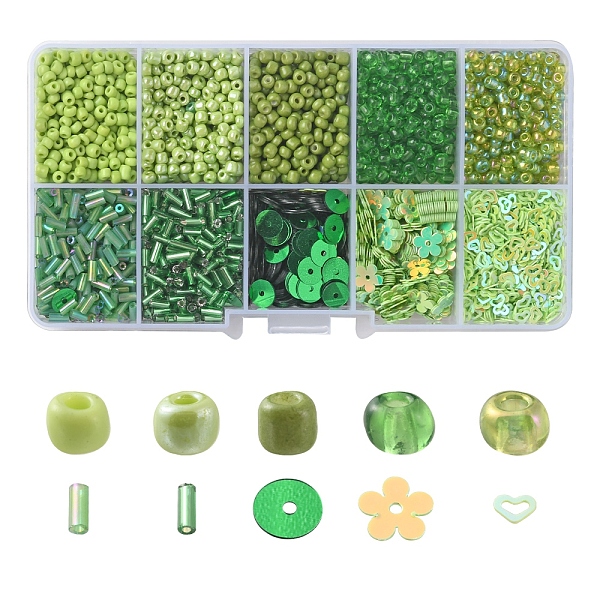 PandaHall DIY Jewelry Making Finding Kit, Including Glass Seed Round & Plastic Paillette Beads, Shining Nail Art Glitter, Manicure Sequins..., Green
PandaHall DIY Jewelry Making Finding Kit, Including Glass Seed Round & Plastic Paillette Beads, Shining Nail Art Glitter, Manicure Sequins..., Green