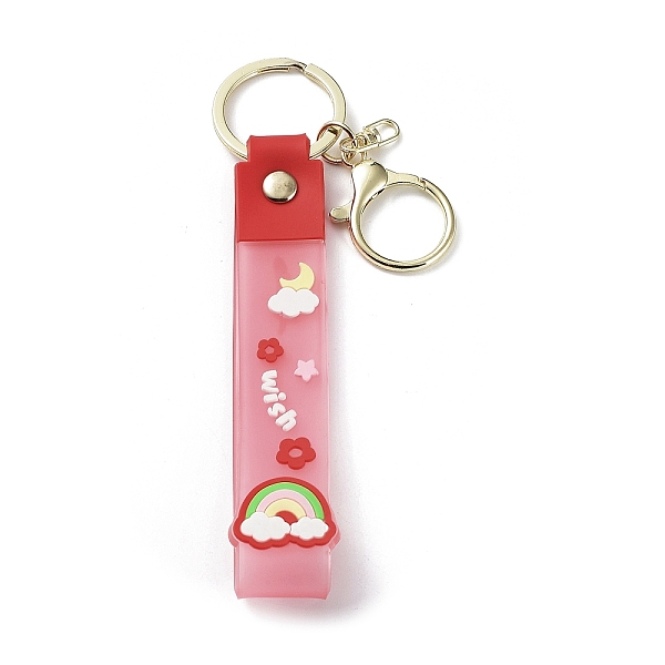 PandaHall Transparent Rainbow PVC Plastic Wrist Strap Keychains, with Zinc Alloy Findings, FireBrick, 17.5cm Plastic Rectangle Red
PandaHall Transparent Rainbow PVC Plastic Wrist Strap Keychains, with Zinc Alloy Findings, FireBrick, 17.5cm Plastic Rectangle Red