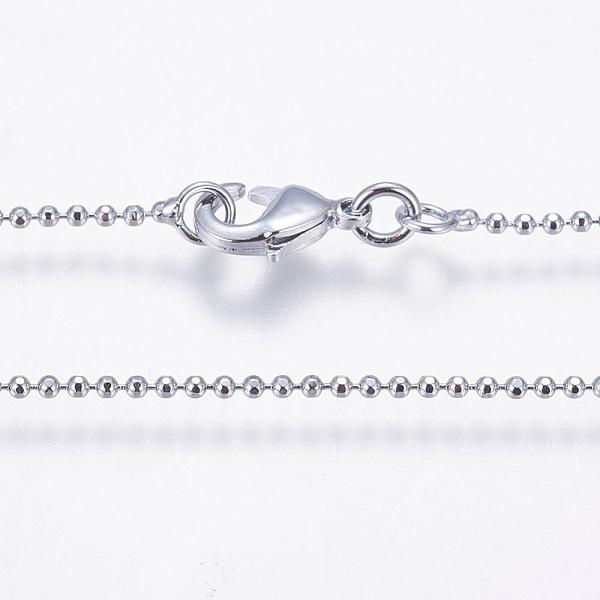 PandaHall Rack Plating Brass Chain Necklaces, Ball Chain, Long-Lasting Plated, Platinum, 23.6 inch(60cm), 1.5mm Brass
PandaHall Rack Plating Brass Chain Necklaces, Ball Chain, Long-Lasting Plated, Platinum, 23.6 inch(60cm), 1.5mm Brass