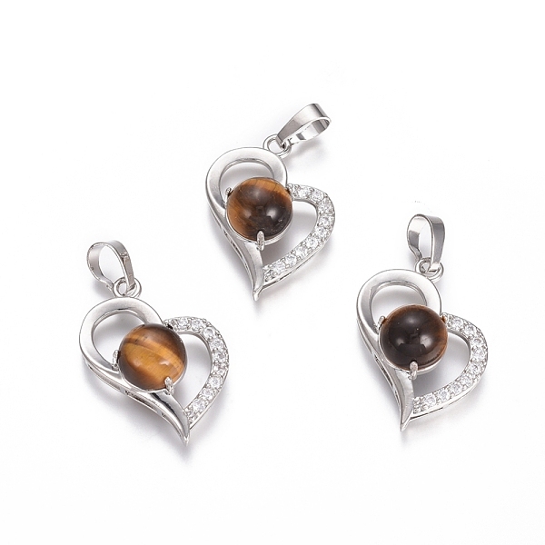 PandaHall Natural Tiger Eye Pendants, with Platinum Tone Brass Findings and Crystal Rhinestone, Heart, 29x21.5x9mm, Hole: 7x3.5mm Tiger Eye..., Clear
PandaHall Natural Tiger Eye Pendants, with Platinum Tone Brass Findings and Crystal Rhinestone, Heart, 29x21.5x9mm, Hole: 7x3.5mm Tiger Eye..., Clear
