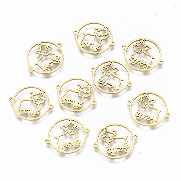 PandaHall 304 Stainless Steel Links Connectors, Laser Cut, Flat Round with Hollow Dog, Real 18K Gold Plated, 15x18x1mm, Hole: 0.8mm 304...
PandaHall 304 Stainless Steel Links Connectors, Laser Cut, Flat Round with Hollow Dog, Real 18K Gold Plated, 15x18x1mm, Hole: 0.8mm 304...