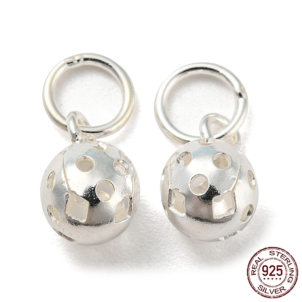 PandaHall 925 Sterling Silver Pendants, with Jump Rings, Hollow Round Ball Charms, Silver, 8x5mm, Hole: 4mm Sterling Silver Round
PandaHall 925 Sterling Silver Pendants, with Jump Rings, Hollow Round Ball Charms, Silver, 8x5mm, Hole: 4mm Sterling Silver Round