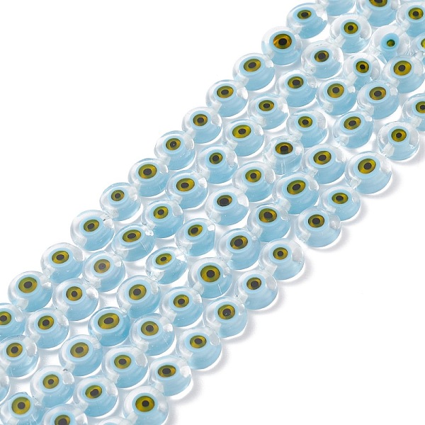 PandaHall Handmade Evil Eye Lampwork Flat Round Bead Strands, Light Blue, 8x3.2mm, Hole: 1mm, about 49pcs/strand, 14.56 inch Lampwork Evil...
PandaHall Handmade Evil Eye Lampwork Flat Round Bead Strands, Light Blue, 8x3.2mm, Hole: 1mm, about 49pcs/strand, 14.56 inch Lampwork Evil...