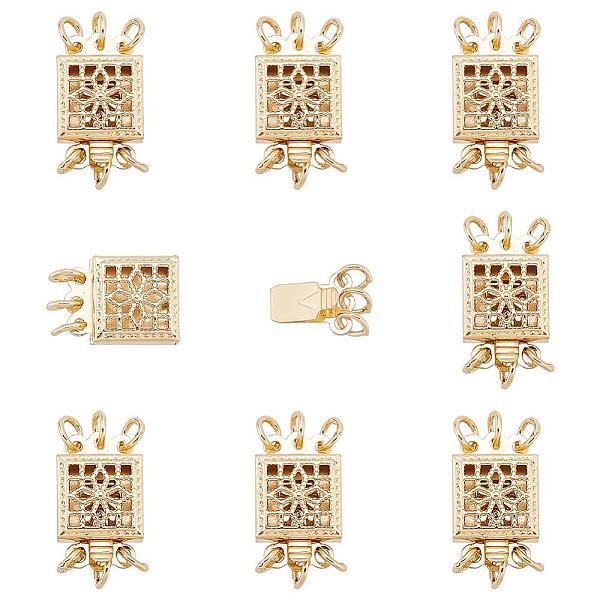PandaHall ARRICRAFT 8Pcs 3-Strand 6-Hole Brass Box Clasps, Textured Square, Golden, 8.5x13x3.8mm, Hole: 2mm Brass Square
PandaHall ARRICRAFT 8Pcs 3-Strand 6-Hole Brass Box Clasps, Textured Square, Golden, 8.5x13x3.8mm, Hole: 2mm Brass Square