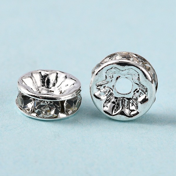 PandaHall Brass Grade A Rhinestone Spacer Beads, Silver Color Plated, Nickel Free, Crystal, 8x3.8mm, Hole: 1.5mm Brass+Rhinestone Rondelle..., Clear
PandaHall Brass Grade A Rhinestone Spacer Beads, Silver Color Plated, Nickel Free, Crystal, 8x3.8mm, Hole: 1.5mm Brass+Rhinestone Rondelle..., Clear