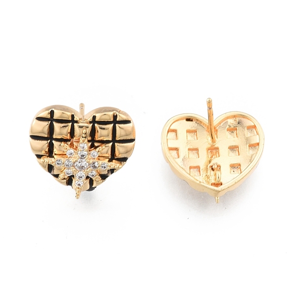 PandaHall Brass Clear Cubic Zirconia Stud Earring Findings, with Vertical Loops, Heart with Star, Cadmium Free & Nickel Free & Lead Free...
PandaHall Brass Clear Cubic Zirconia Stud Earring Findings, with Vertical Loops, Heart with Star, Cadmium Free & Nickel Free & Lead Free...