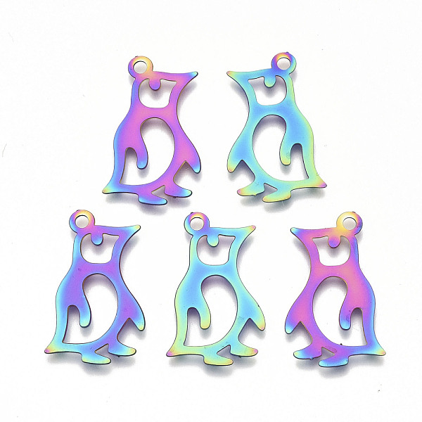 PandaHall Ion Plating(IP) 201 Stainless Steel Pendants, Etched Metal Embellishments, Penguin, Rainbow Color, 25x15x0.3mm, Hole: 1.8mm 201...
PandaHall Ion Plating(IP) 201 Stainless Steel Pendants, Etched Metal Embellishments, Penguin, Rainbow Color, 25x15x0.3mm, Hole: 1.8mm 201...