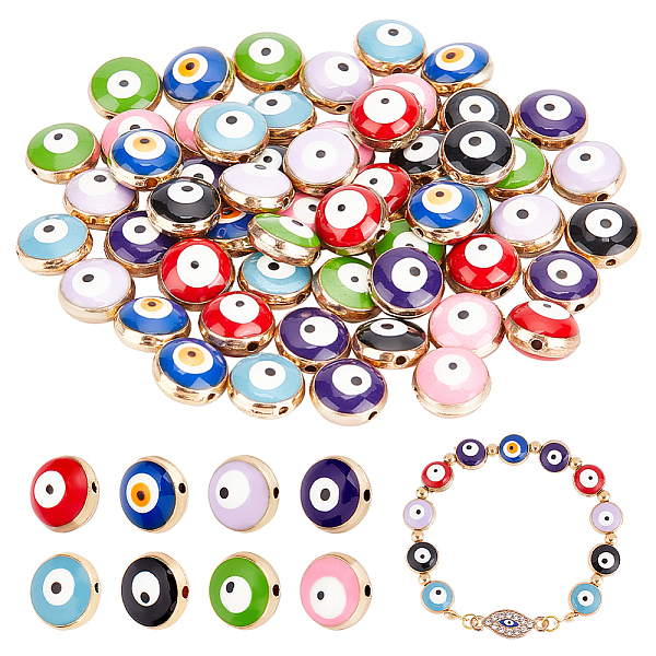 PandaHall 64Pcs 8 Colors Alloy Enamel Beads, Golden, Evil Eye, Mixed Color, 10x5mm, Hole: 1mm, 8pcs/color Alloy+Enamel Evil Eye Multicolor
PandaHall 64Pcs 8 Colors Alloy Enamel Beads, Golden, Evil Eye, Mixed Color, 10x5mm, Hole: 1mm, 8pcs/color Alloy+Enamel Evil Eye Multicolor