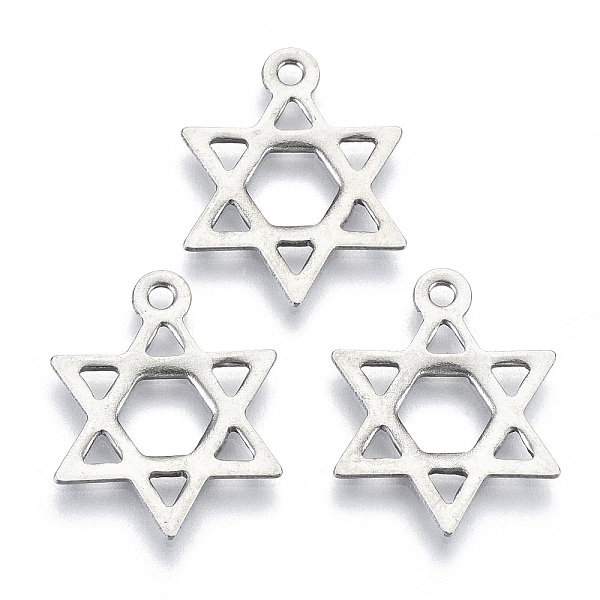 PandaHall 201 Stainless Steel Pendants, Laser Cut, Star of David, Stainless Steel Color, 19x15x1mm, Hole: 1.6mm 201 Stainless Steel Star
PandaHall 201 Stainless Steel Pendants, Laser Cut, Star of David, Stainless Steel Color, 19x15x1mm, Hole: 1.6mm 201 Stainless Steel Star