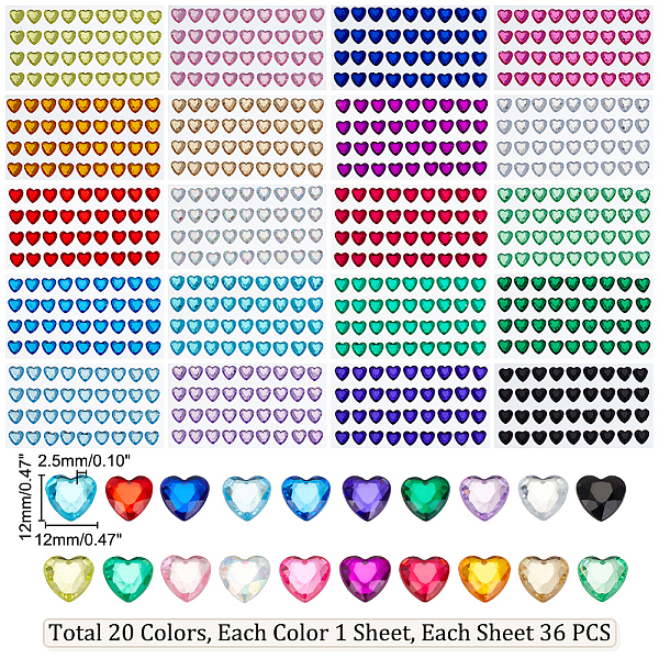 PandaHall AHADERMAKER 20 Sheets 20 Colors Transparent Acrylic Rhinestone Stickers, Crystal Gems Stickers for DIY Nail Art, Car, Mobile Phone..., Multicolor
PandaHall AHADERMAKER 20 Sheets 20 Colors Transparent Acrylic Rhinestone Stickers, Crystal Gems Stickers for DIY Nail Art, Car, Mobile Phone..., Multicolor