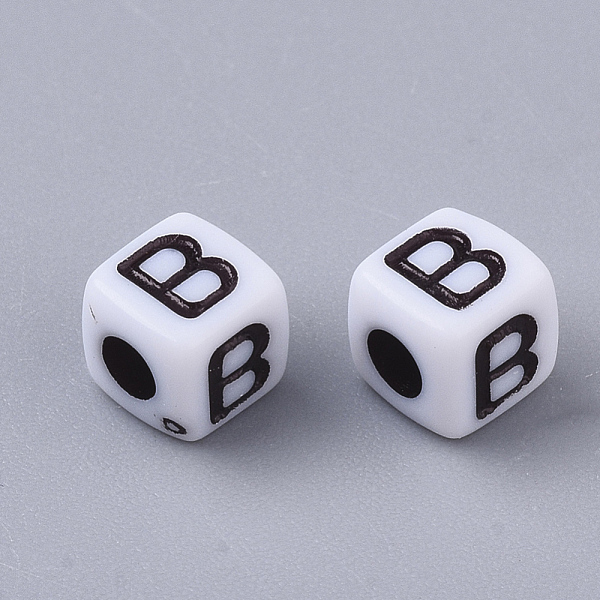PandaHall White Opaque Acrylic Beads, Horizontal Hole, Cube with Black Alphabet, Letter.B, 4~5x4~5x4~5mm, Hole: 1.8mm, about...
PandaHall White Opaque Acrylic Beads, Horizontal Hole, Cube with Black Alphabet, Letter.B, 4~5x4~5x4~5mm, Hole: 1.8mm, about...