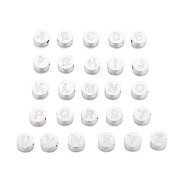 PandaHall 304 Stainless Steel Beads, Flat Round & Alphabet, Letter A~Z, 10x4.5mm, Hole: 2mm 304 Stainless Steel Letter A~Z
PandaHall 304 Stainless Steel Beads, Flat Round & Alphabet, Letter A~Z, 10x4.5mm, Hole: 2mm 304 Stainless Steel Letter A~Z